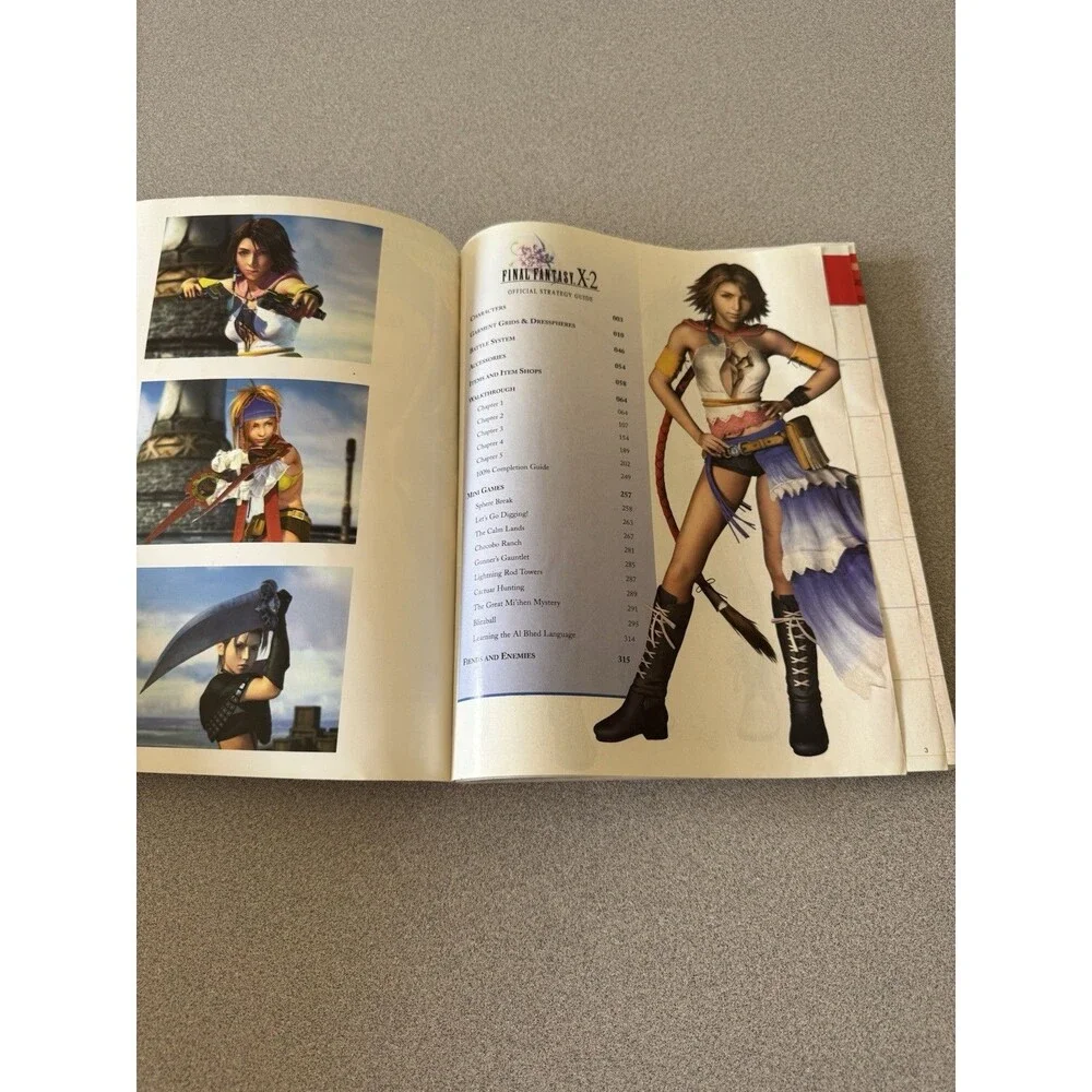 Final Fantasy X-2 Official Strategy Guide BradyGames w/ Poster PS2 Square Enix